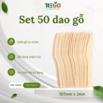 SET (50 cái) Dao gỗ dùng một lần kích thước 165mm