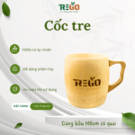 Cốc tre dáng bầu cao 8cm có quai cầm tiện tay sử dụng