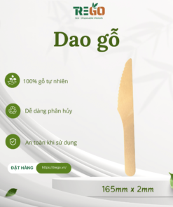 Dao gỗ 165mm bản vừa dễ cầm dễ cắt thực phẩm