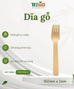 Nĩa gỗ, Dĩa gỗ dùng 1 lần kích thước 160mm