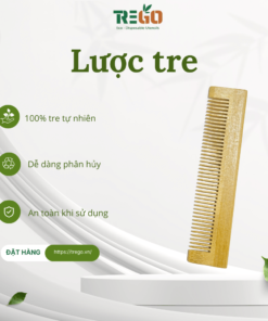 Lược tre tự nhiên chải tóc êm giúp giảm rối và gãy tóc